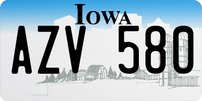 IA license plate AZV580