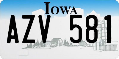 IA license plate AZV581
