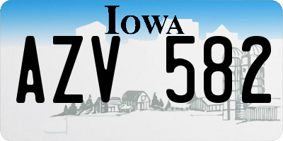 IA license plate AZV582