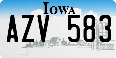 IA license plate AZV583