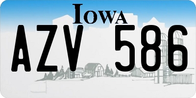 IA license plate AZV586