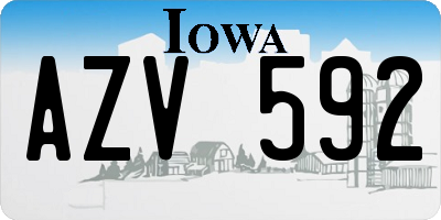IA license plate AZV592