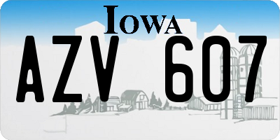IA license plate AZV607