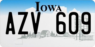 IA license plate AZV609