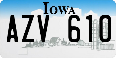 IA license plate AZV610