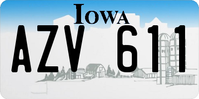 IA license plate AZV611