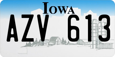IA license plate AZV613