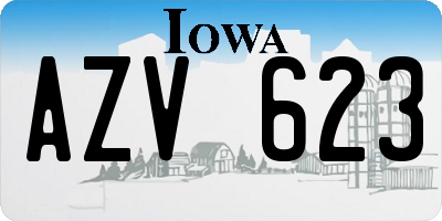 IA license plate AZV623