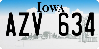 IA license plate AZV634