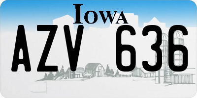 IA license plate AZV636
