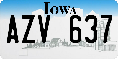 IA license plate AZV637