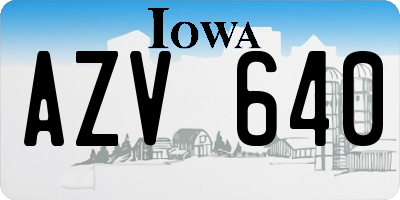 IA license plate AZV640