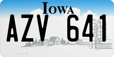 IA license plate AZV641
