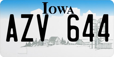 IA license plate AZV644