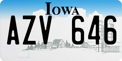 IA license plate AZV646