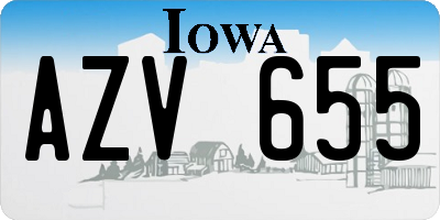 IA license plate AZV655