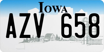 IA license plate AZV658
