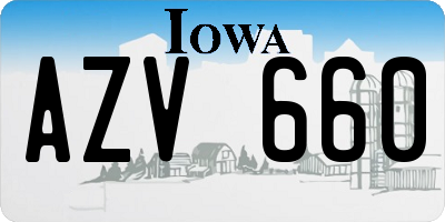 IA license plate AZV660
