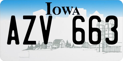 IA license plate AZV663