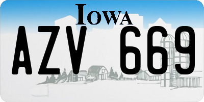 IA license plate AZV669