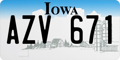 IA license plate AZV671