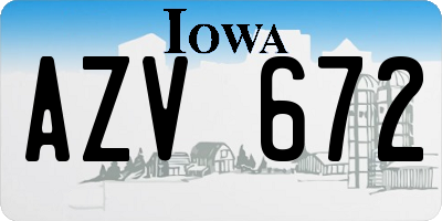 IA license plate AZV672