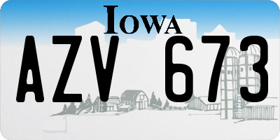 IA license plate AZV673