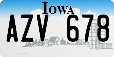 IA license plate AZV678