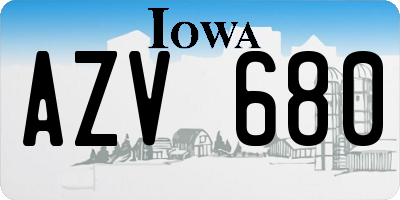 IA license plate AZV680