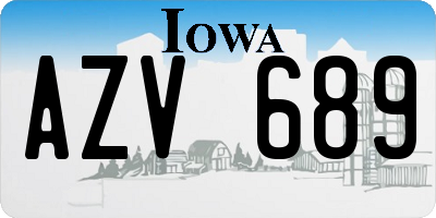 IA license plate AZV689
