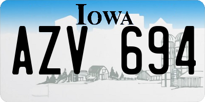 IA license plate AZV694