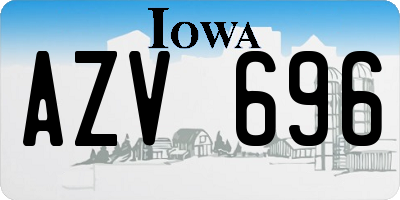 IA license plate AZV696