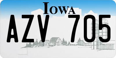 IA license plate AZV705