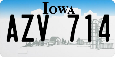 IA license plate AZV714