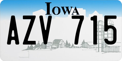 IA license plate AZV715
