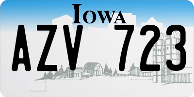 IA license plate AZV723
