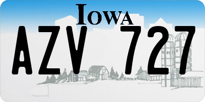 IA license plate AZV727