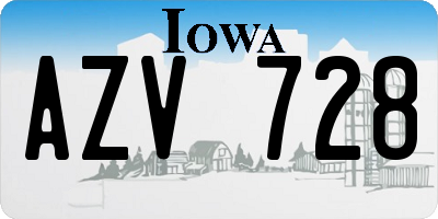 IA license plate AZV728