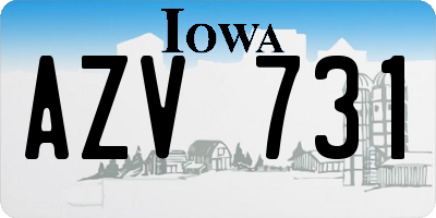 IA license plate AZV731