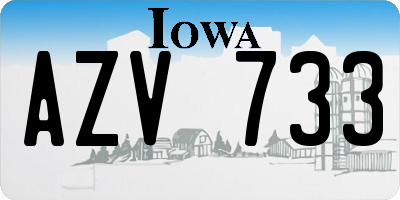 IA license plate AZV733