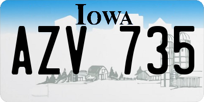 IA license plate AZV735