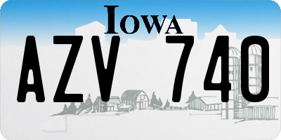 IA license plate AZV740