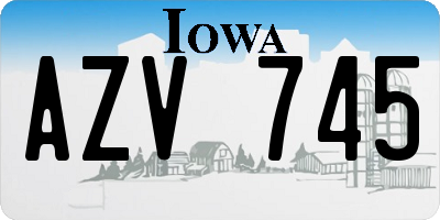 IA license plate AZV745