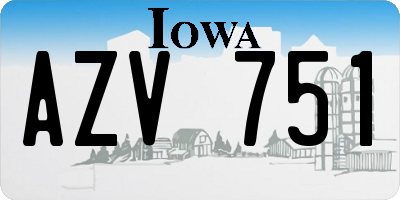 IA license plate AZV751