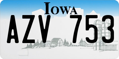 IA license plate AZV753