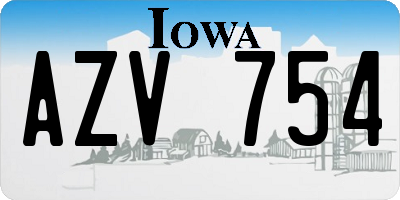 IA license plate AZV754