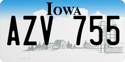 IA license plate AZV755