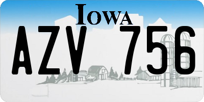 IA license plate AZV756