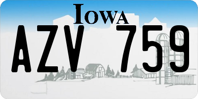 IA license plate AZV759