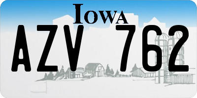 IA license plate AZV762